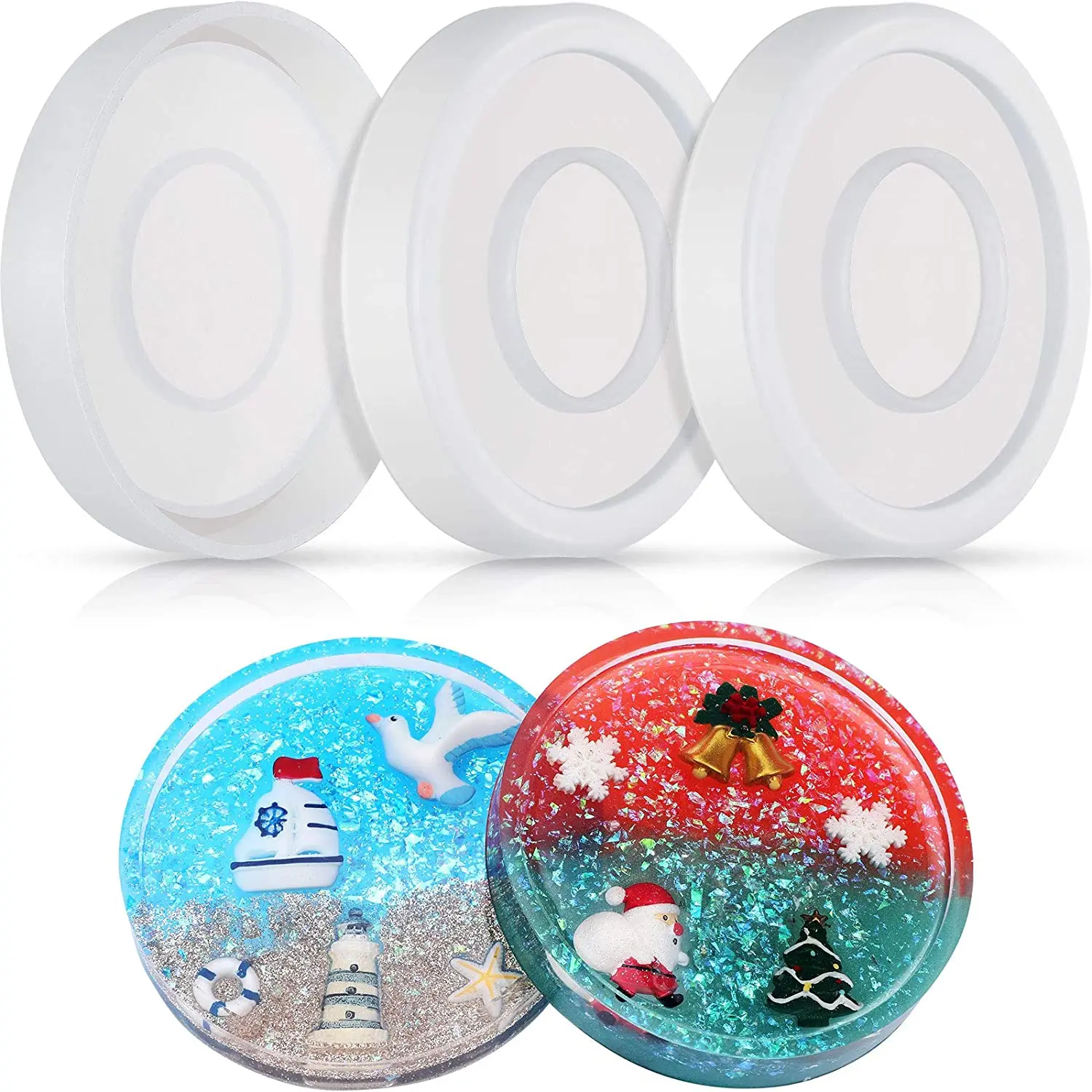 

DIY Round Silicone Coaster Mold Big Silicone Coaster Mold Epoxy Resin Coaster Molds, Customized color