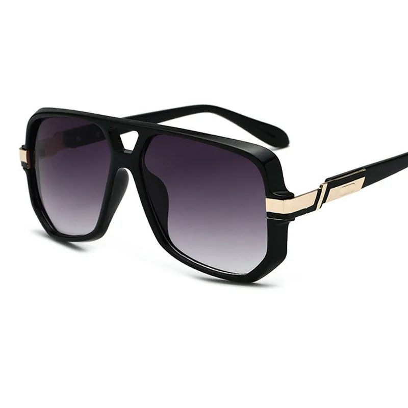 

New fashion trendy 2021 glasses shades UV400 customized logo bold square metal oversized square shield sunglasses men