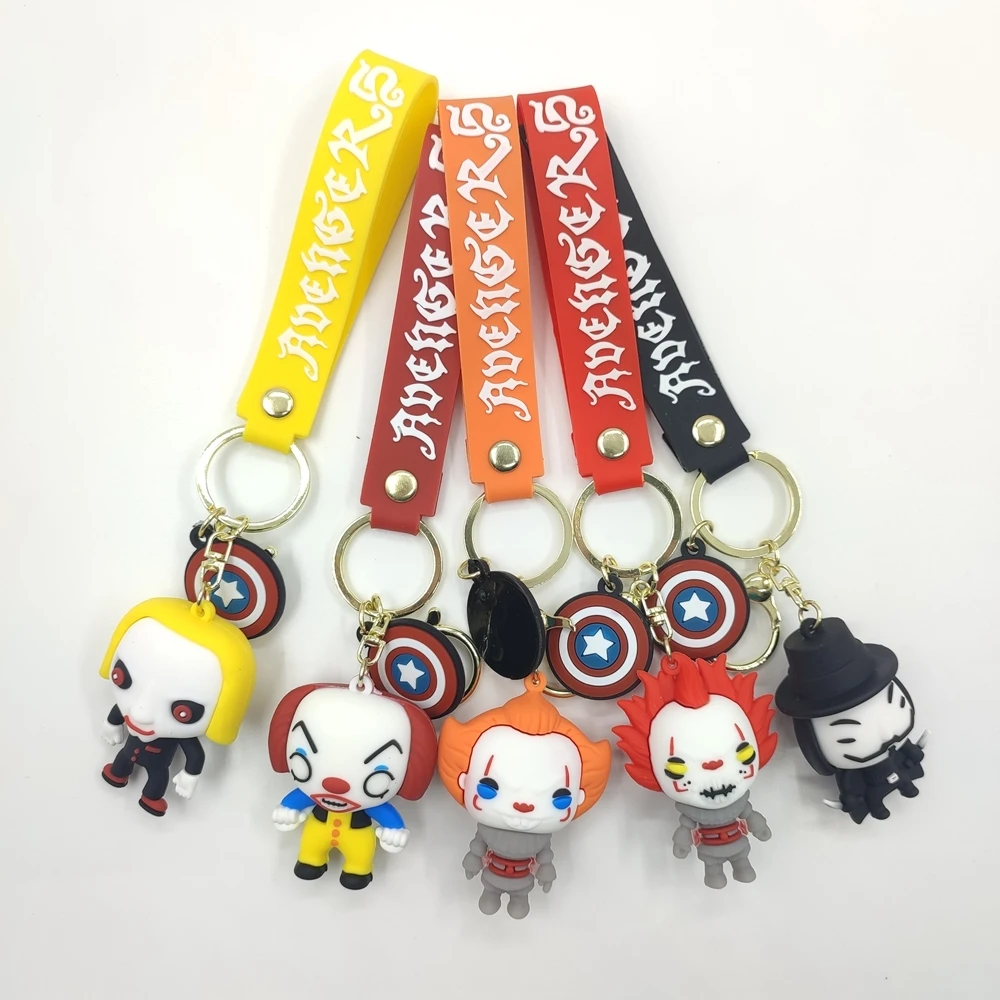 

Wholesale 3D PVC Kawaii Cute Cartoon Character Keyring Clown Key Vhain Rubber Keychain