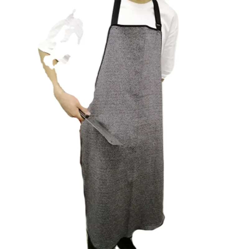 

Slaughterhouse Security Work and Glass Processing Cut Proof Stab Resistant Butcher Anti Cutting Wear Protective apron, Gray