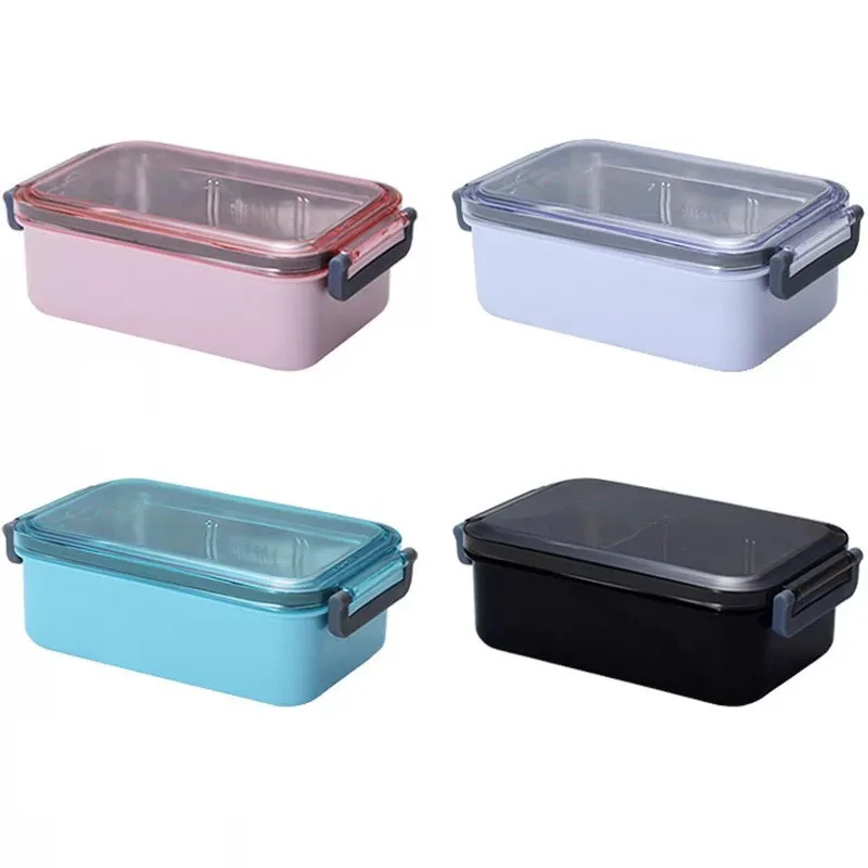 

Microwave Storage Bento Box Leak-proof Food Storage Container Stainless Steel 304 Lunch Box for Office and School, Blue/pink/black/white
