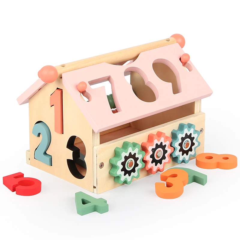 

children diy Wisdom house cognitive learning toy montessori educational wooden toy