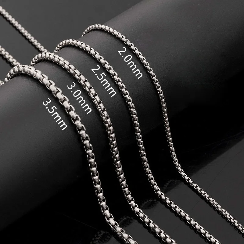 

Wholesale Supplier Factory Price Fashion Jewelry Titanium Stainless Steel Necklace Chain Box Chains for Men or Women