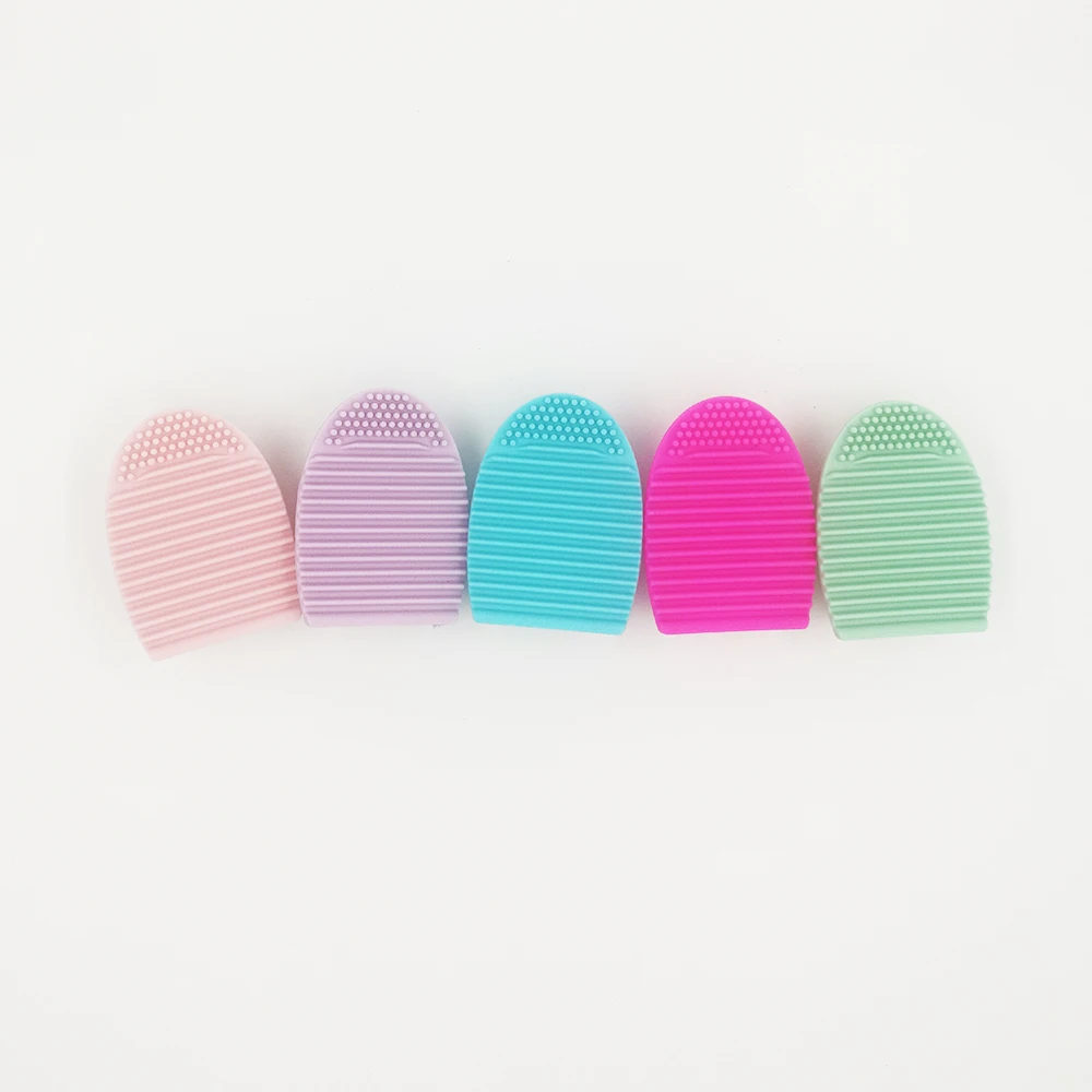 

Makeup Brush Wash Egg Silica Gel Brush Pad Makeup Brush Cover Washer Face Cleanser Silicone Tool, Pink,complexion,azure,purple,rose red,or customized as pantone code