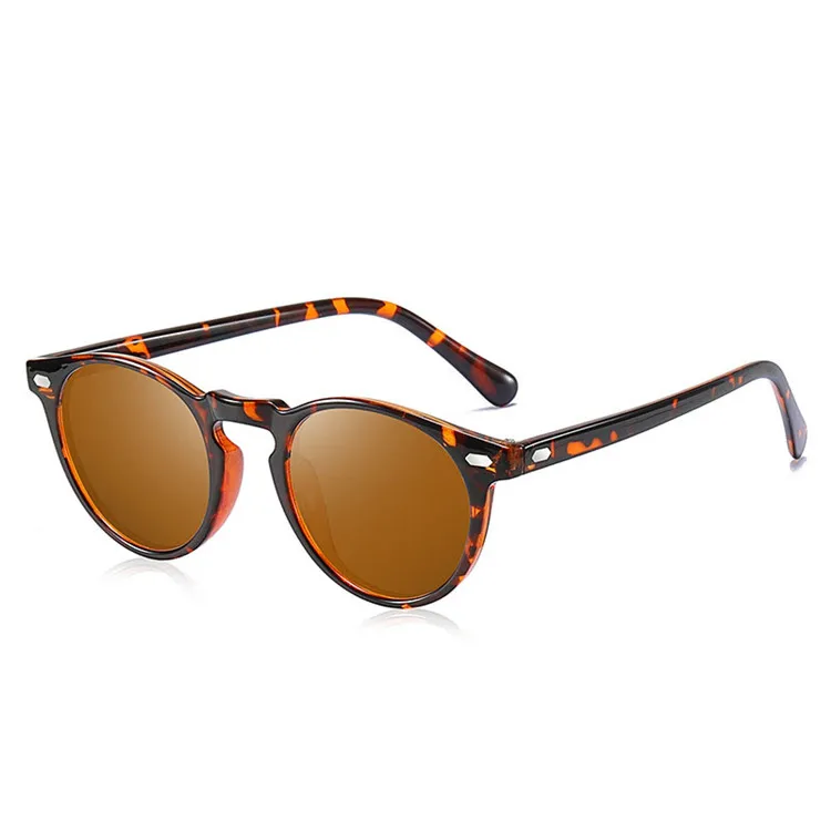 

2020 Fashion TR90 Frame Polarized Round Style Sunglasses Rivet Discolor Lens Brand Design Sun Glasses Oculos De Sol, Mix color or custom colors