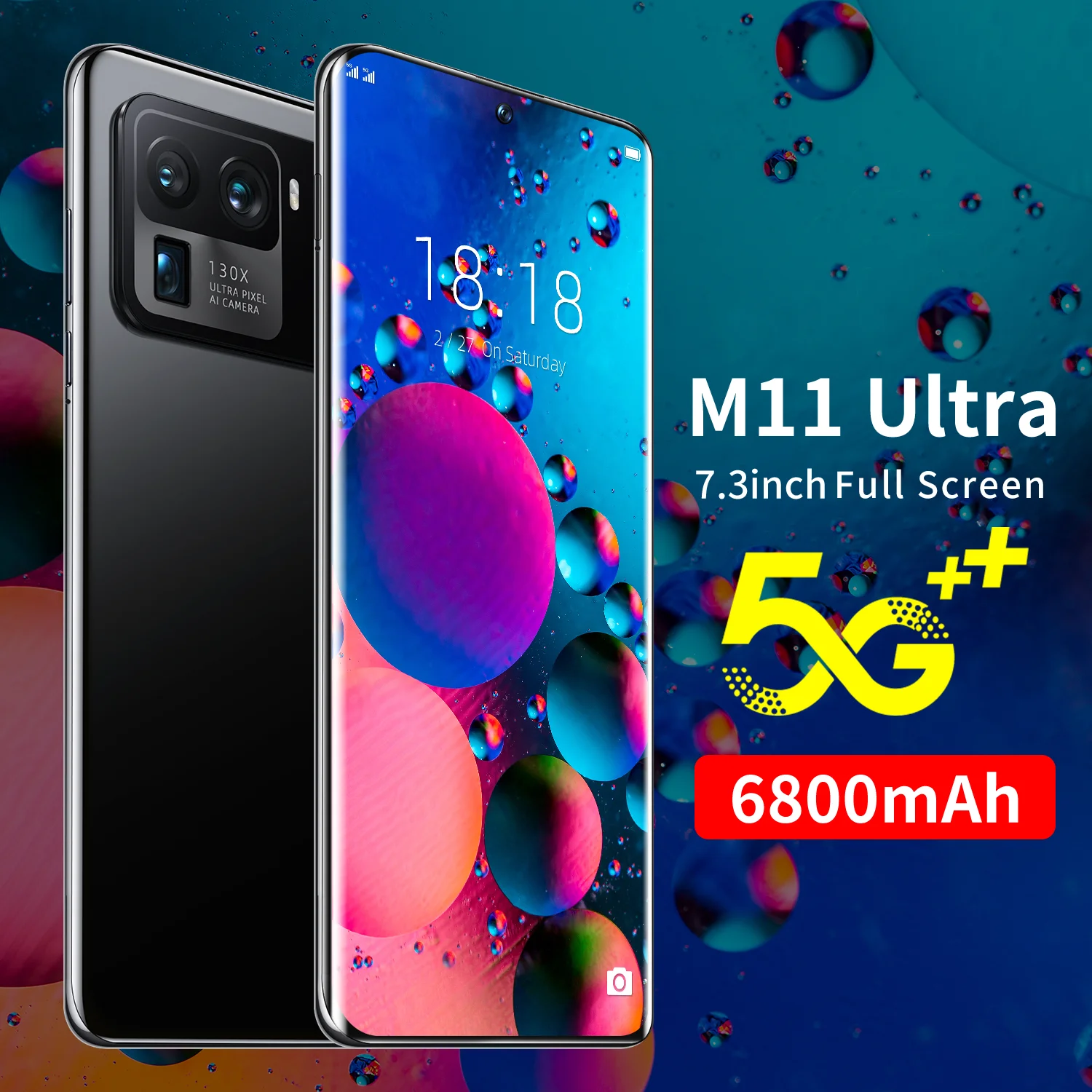 

M11 Ultra Smartphone 5G Dual SIM Android Brand Mobile Phones 16G + 1T Big Memory 6800mah Long Standby Face ID Cell Phones