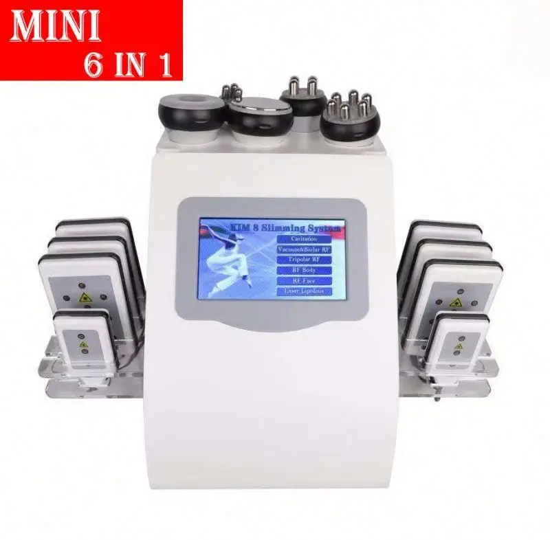 

Slim Wave Beauty Vacum Cavitacion 6 In 1 Infrared Cellulite Body Cavitation Machine Single Cavitao Lipo Gs82E Mini Fat, White grey