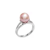 925 silver ring mounting without cz stone pink color rice shape freshwater pearl ring jewelry with picture