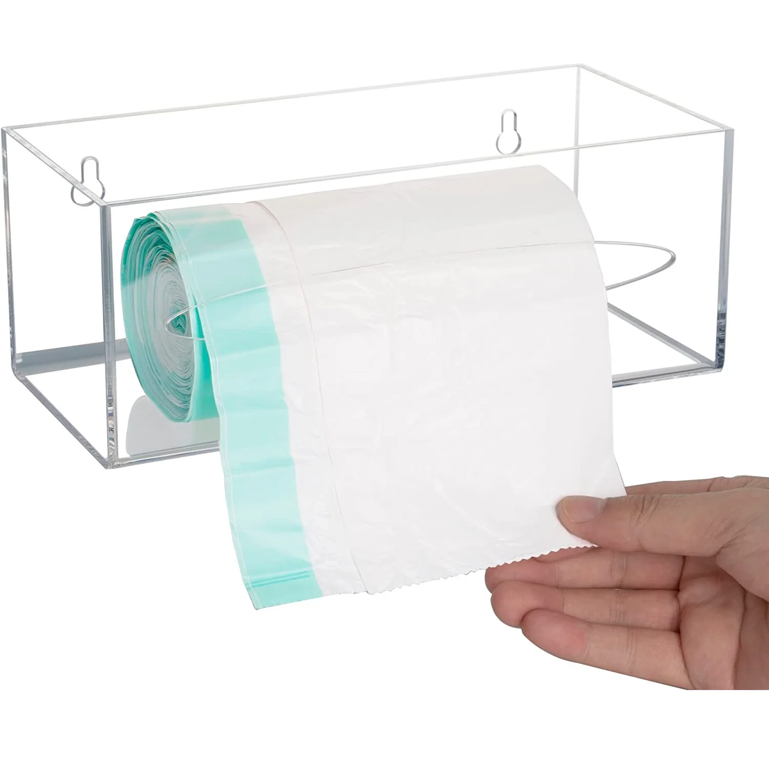 

Acrylic Wall-Mount Trash Bag Dispenser Box Kitchen Loaded Organizer Box for Garbage Bag for living room bathroom bedroom office