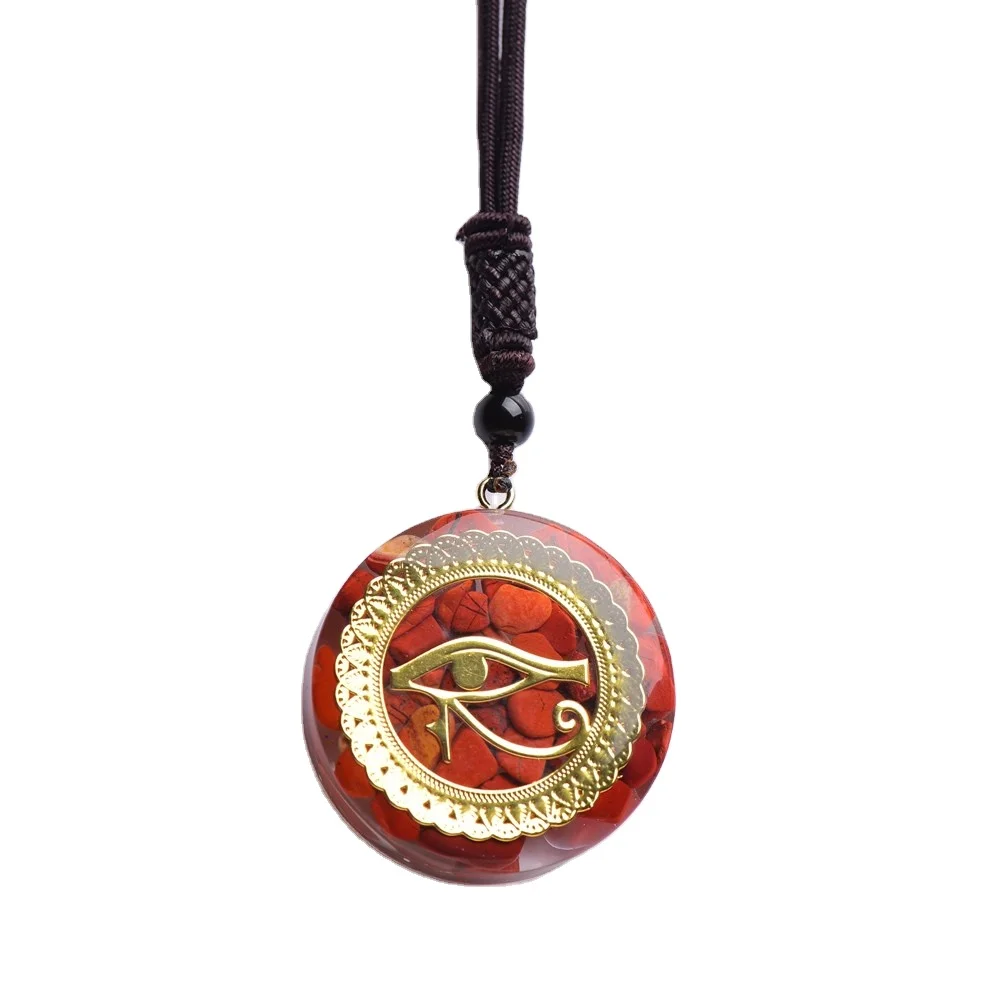 

Horus Eye Orgonite Energy Pendant Orgone Amazonite Necklace Devil's Eye Necklace Amulet Magnetic Jewelry 001