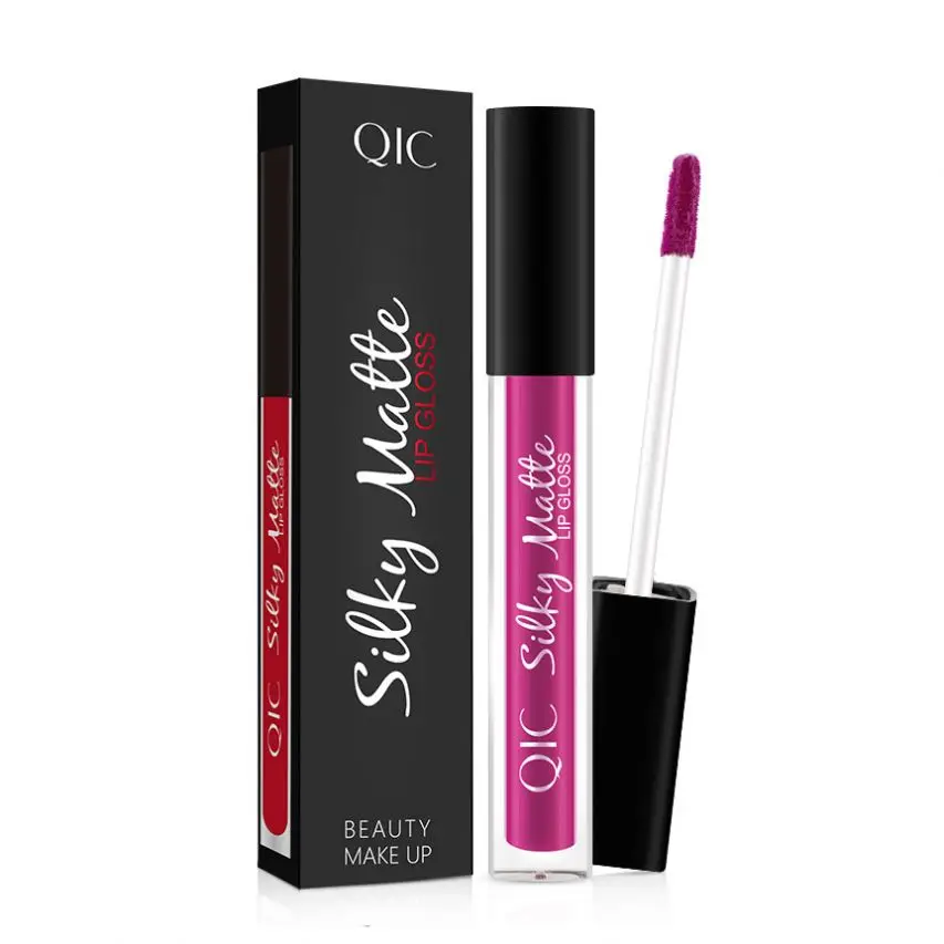 

QIC Non Stick Cup Waterproof 12 Color Lip Gloss Clear Tube Liquid Matte Lip Gloss