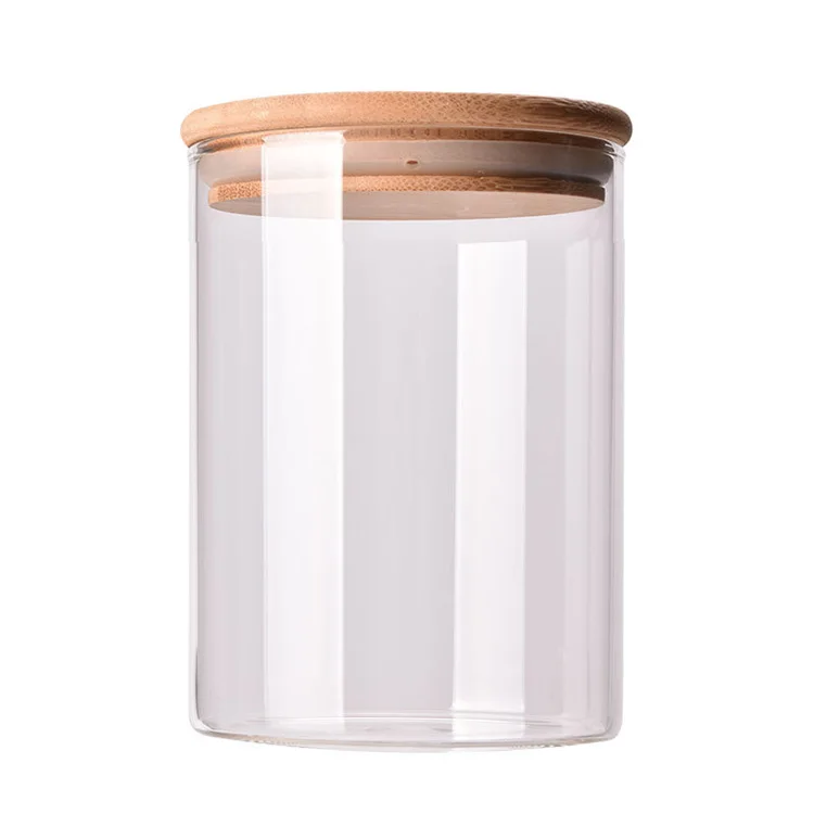 Wholesale air tight glass pickle jar with bamboo lid