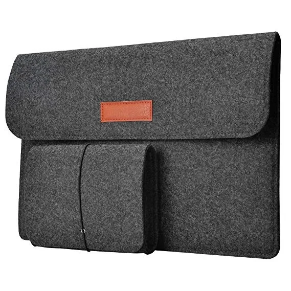 

Custom size 13 15 inch dark gray portable felt laptop sleeve for Macbook, Gray or customized