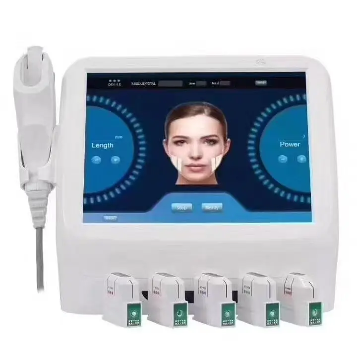 

2022 Factory Price portable 4D hifu machine for wrinkle removal face lifting body slimming with three cartridges