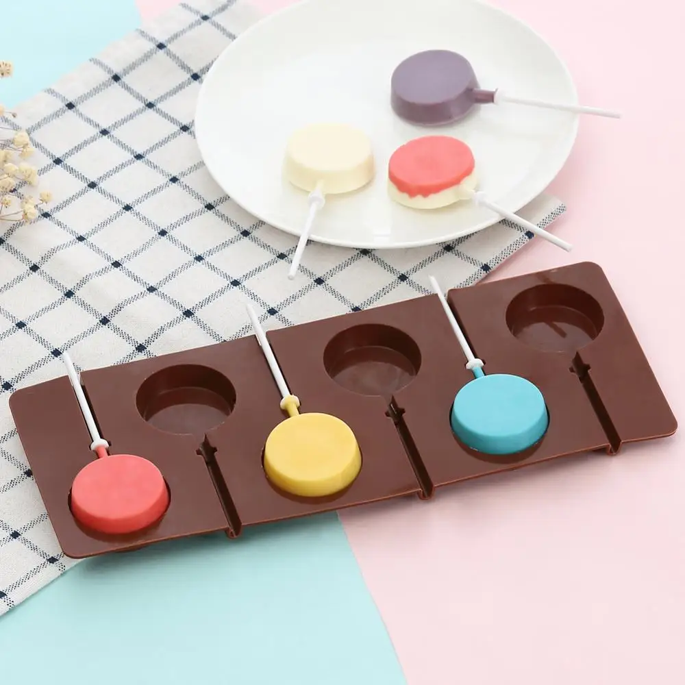 

Round Lollipop Silicone Chocolate Mold Fondant Soap Jelly Candy Ice Cookie Biscuit Mould DIY Baking Tools Cake Decorating Molds