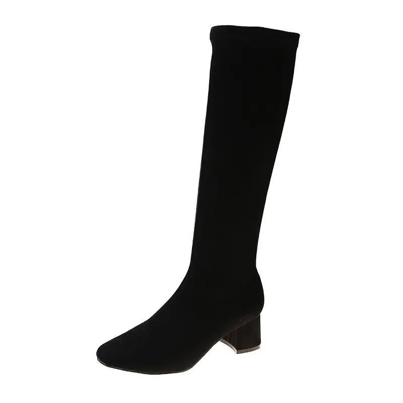 

Spring Autumn Winter Sexy Ladies Suede Leather Thigh High Boots Women Slip On Thigh High Boots
