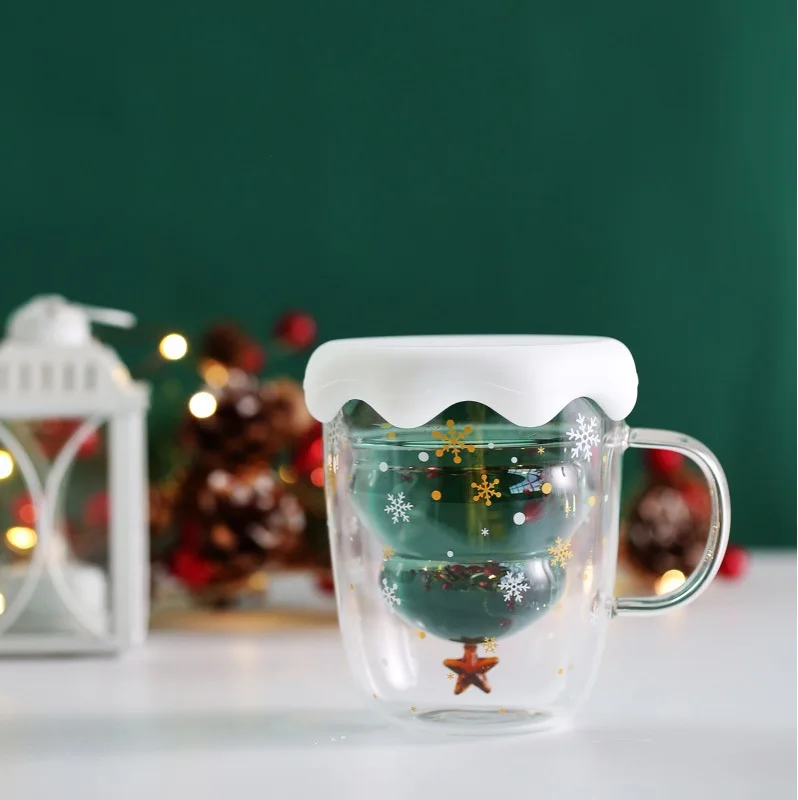 

High Quality Double Walled Christmas Cups Mug With Handle