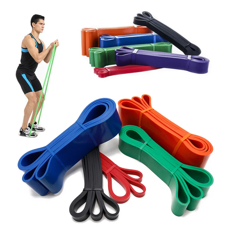 

KWO Gym Equipment Exercise Fitness Sports Workout Yoga Long Custom Logo Rubber Pull Up Latex Resistance Elastic Booty Loop Band, Red, black, purple,green