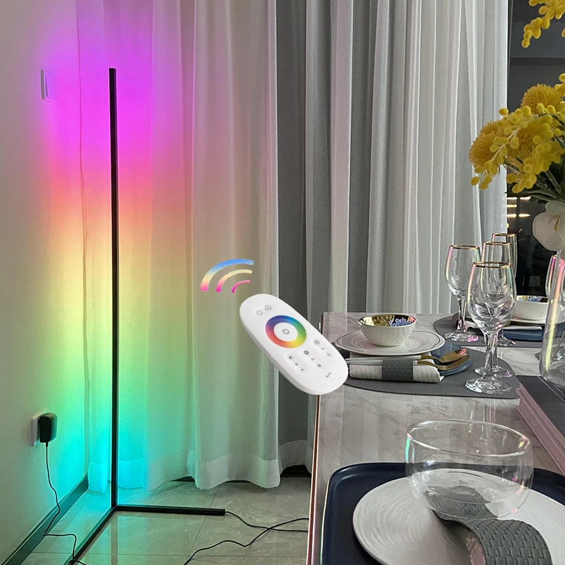 

Drop Shipping Stock Modern Nordic 140cm Smart Phone APP Control Smart Corner Standing Led RGB Floor Lamp