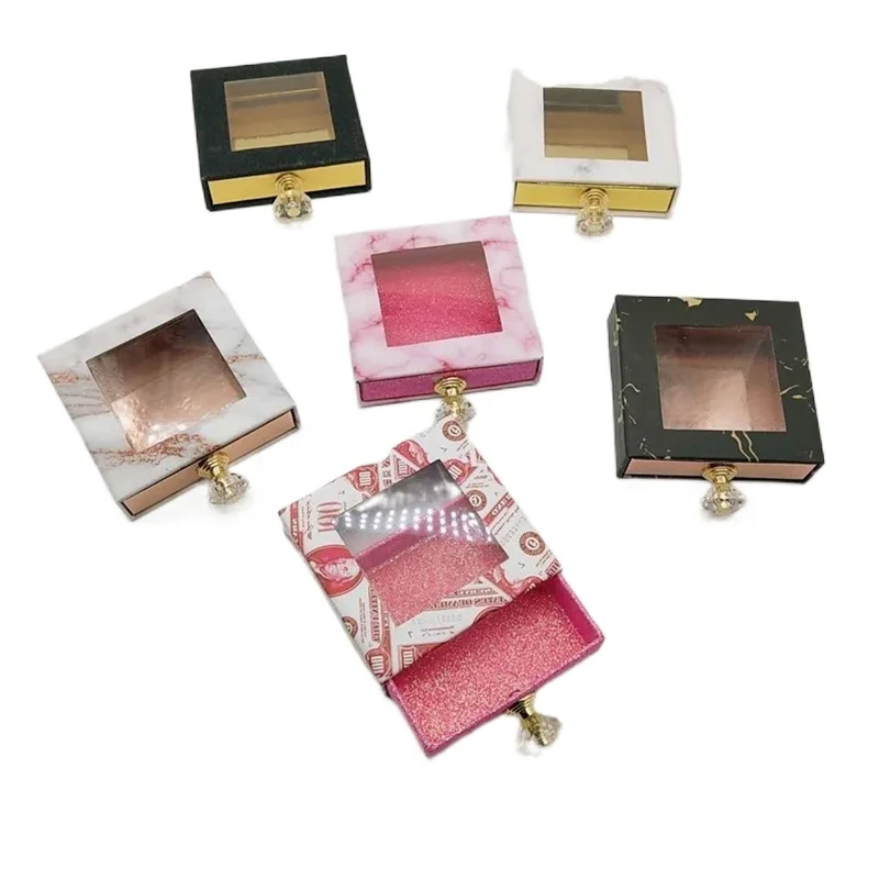 

3D Mink Eyelash Package Boxes False Eyelashes Square Packaging Empty Eyelash Box Case Lashes Box Packaging Wimpers Doos