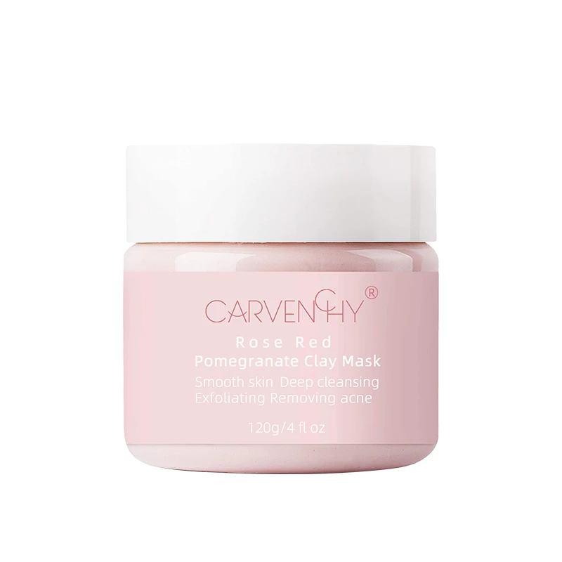 

Private label Rose pomegranate Mud mask Brightening Anti-aging Deep Cleaning Reduce Acne Rose Pink Clay Mask