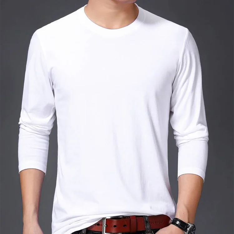 Winter Hot Sale 100% Cotton Mens Long Sleeve T Shirt Custom