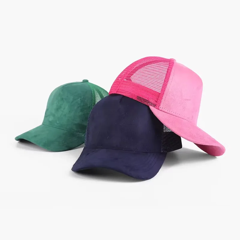 Customize Mesh Hats Custom Logo Blank Plain Trucker Cap Embroidery Suede Trucker Hats