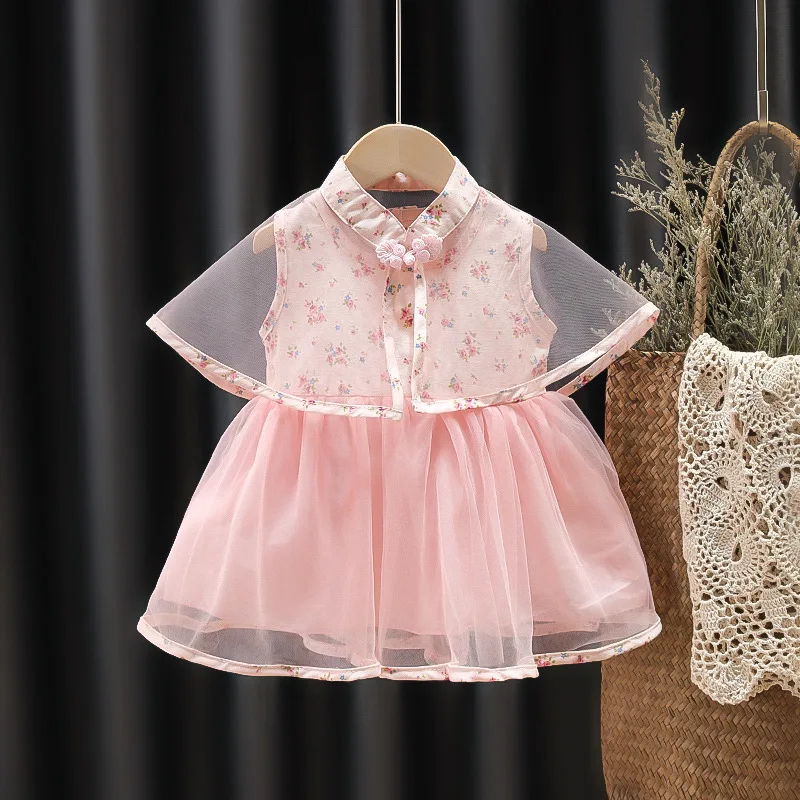 

Children Kids Fashion Baby Girl Dress Chiffon Children's Summer Cheongsam Dress