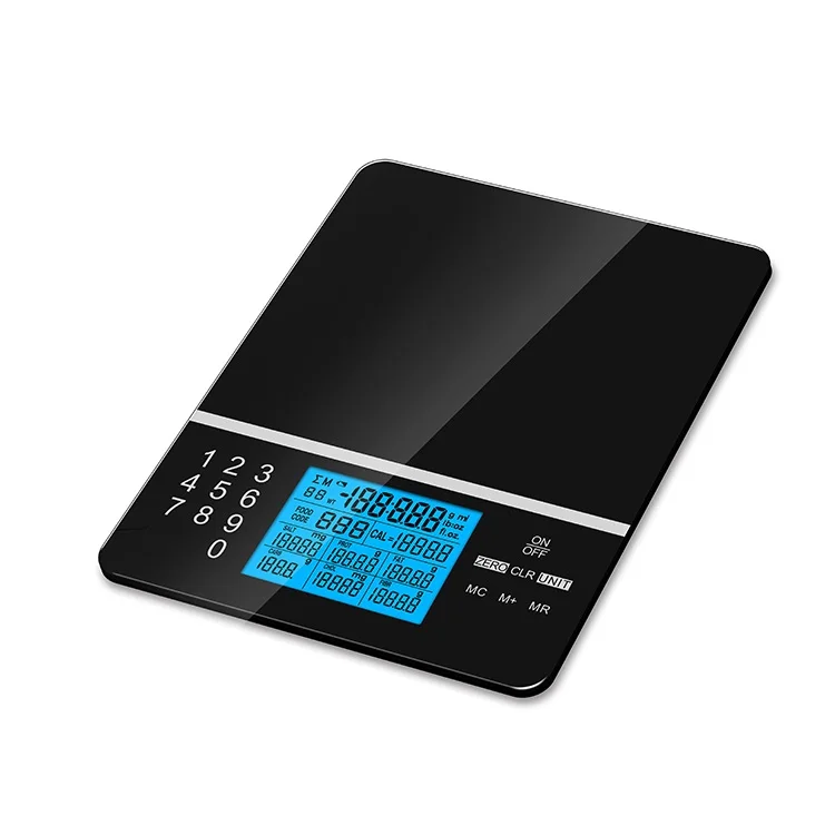 

Canny High quality Black Glass 5kg Calorie kitchen nutrition food scale