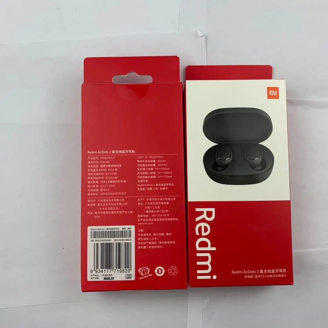 

Fone True Wireless For Auriculares Xiaomi Redmi Airdots 2 TWS Black BT 5.0 Earbuds