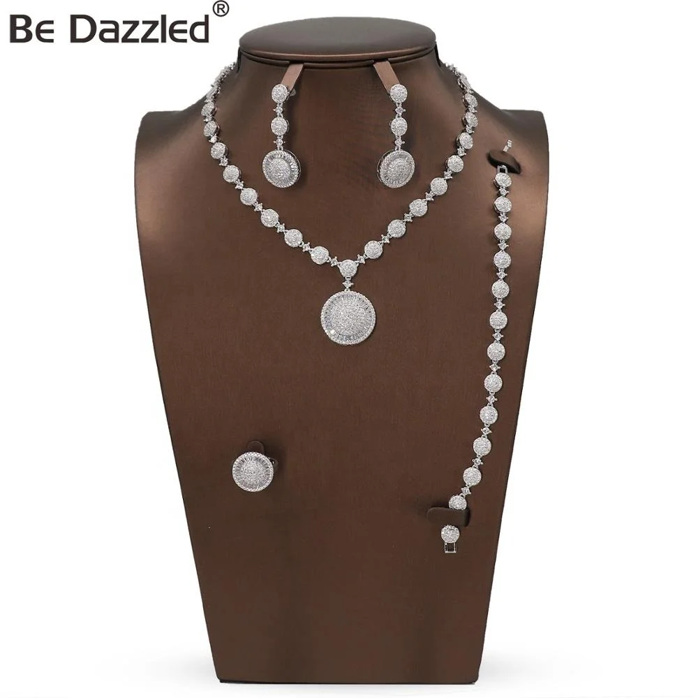 

2019 cheap custom latest diamond wedding necklace designs zircon jewelry sets