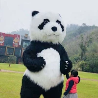 

3 M Tall Realistic Inflatable Fabric Panda Costume For Kids Party