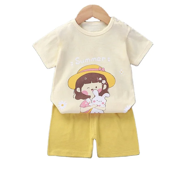

Children's Summer Set Cotton New Baby Short Sleeve Shorts Boy's Clothing 2021 Girl's Baby Set, Mix color
