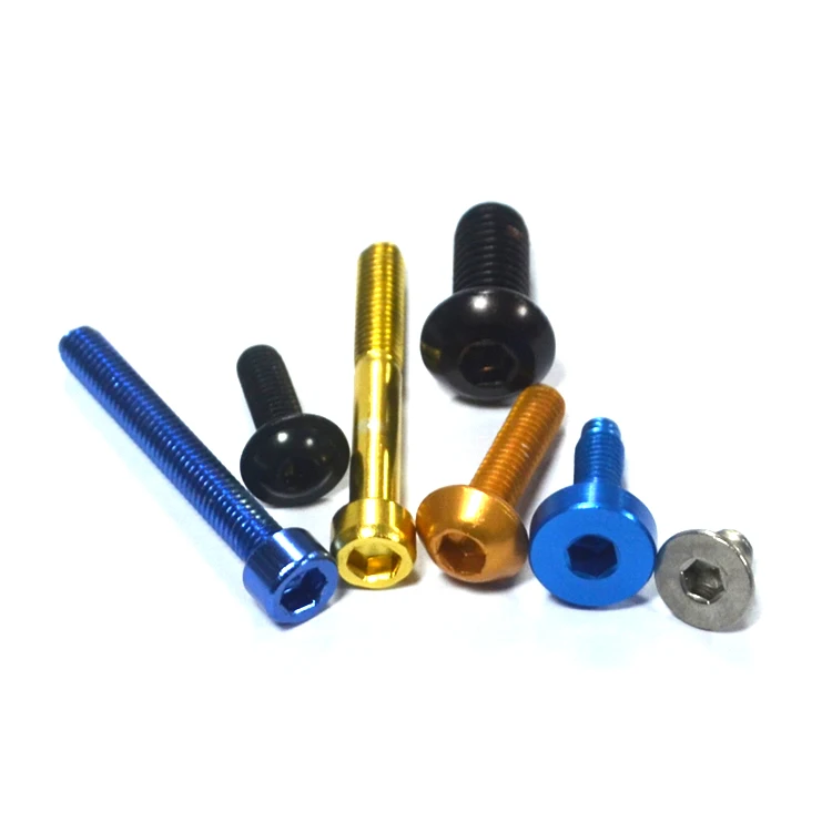 
Color aluminum cap socket countersunk hex head bolts 
