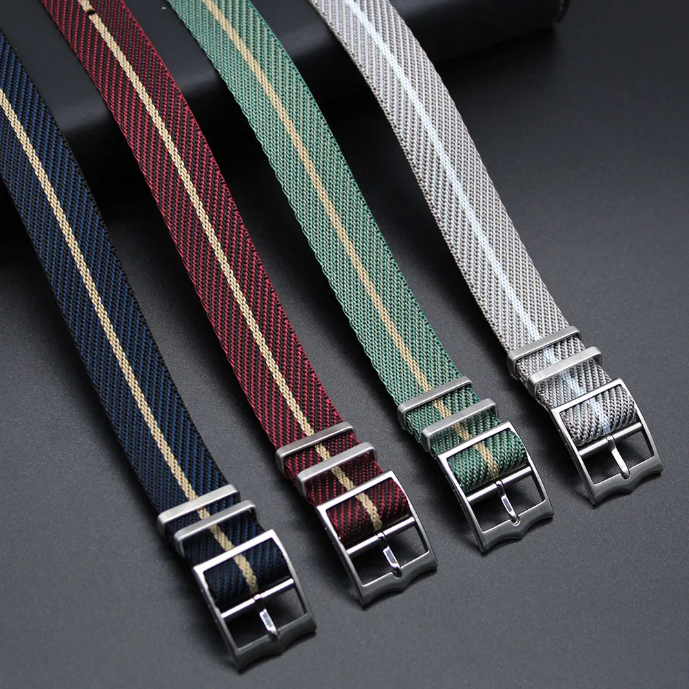 

YUNSE Premium Twill Pattern Nylon Watch Band 18mm 20MM 22MM Single Pass Adjustable 316 Sharp Buckle Nylon Watch Strap