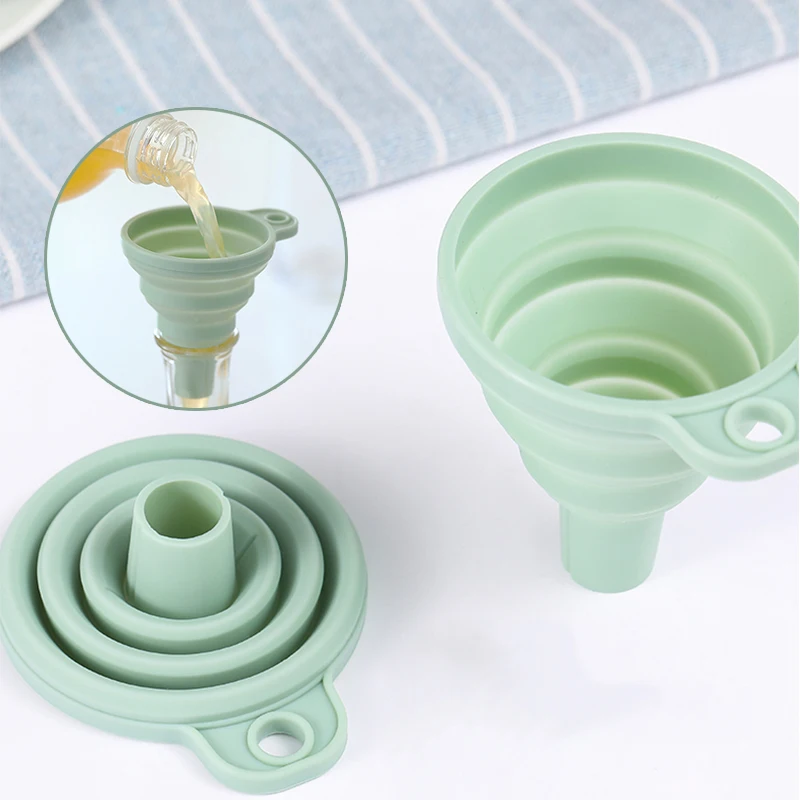 

Top Selling Silicone Foldable Funnel Collapsible Silicone Kitchenware Collapsible Funnel Wide Mouth, Customized color