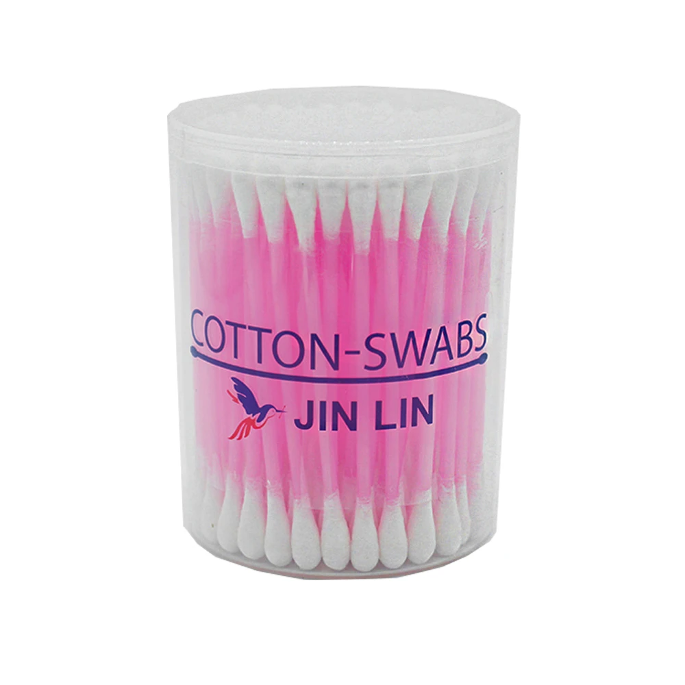 

100pcs soft plastic makeup tools colourful qtips cotton swabs for ears, White