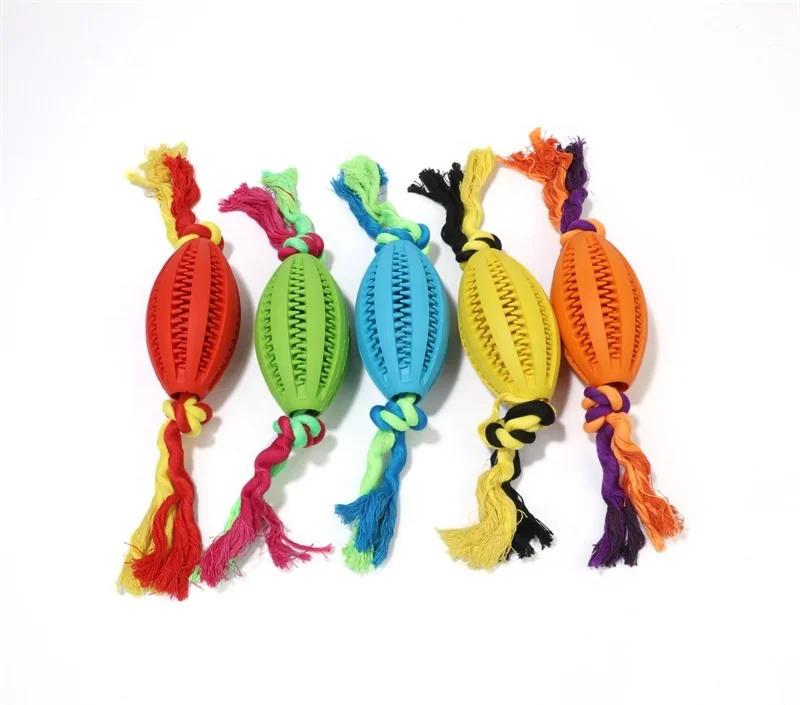 

Eco Friendly Dog Treat Puzzl Toy Sustainable Clean Teeth Toy For Dogs Large Dog Nylon Rope Chew Balls, Red,blue,yellow,green,orange