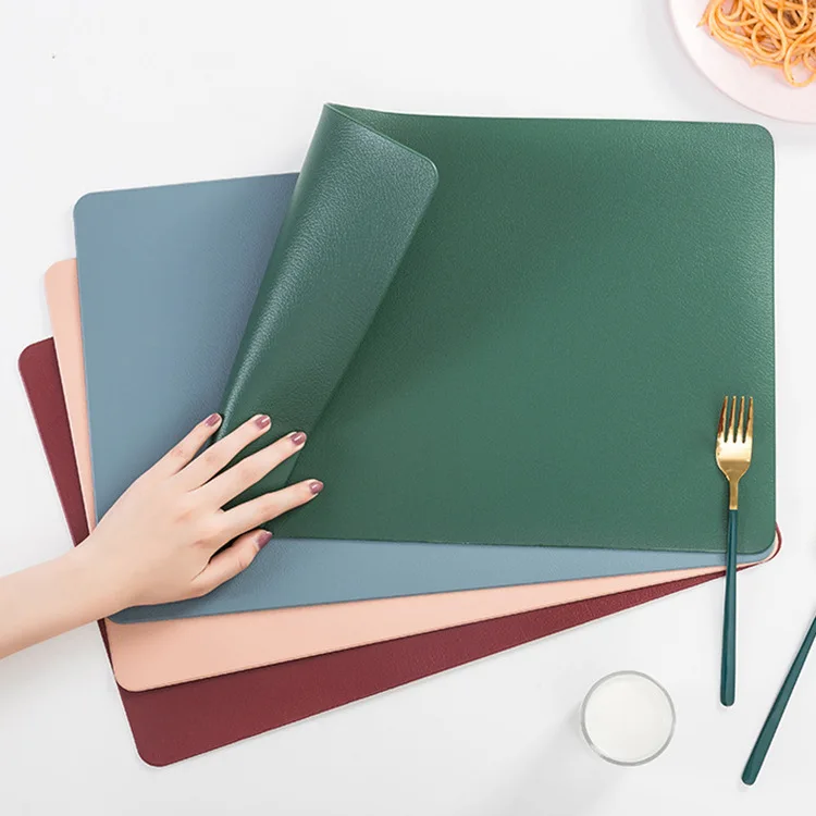 Wholesale Ecofriendly Stocked Faux Pvc Foam Placemat Leather Placemats