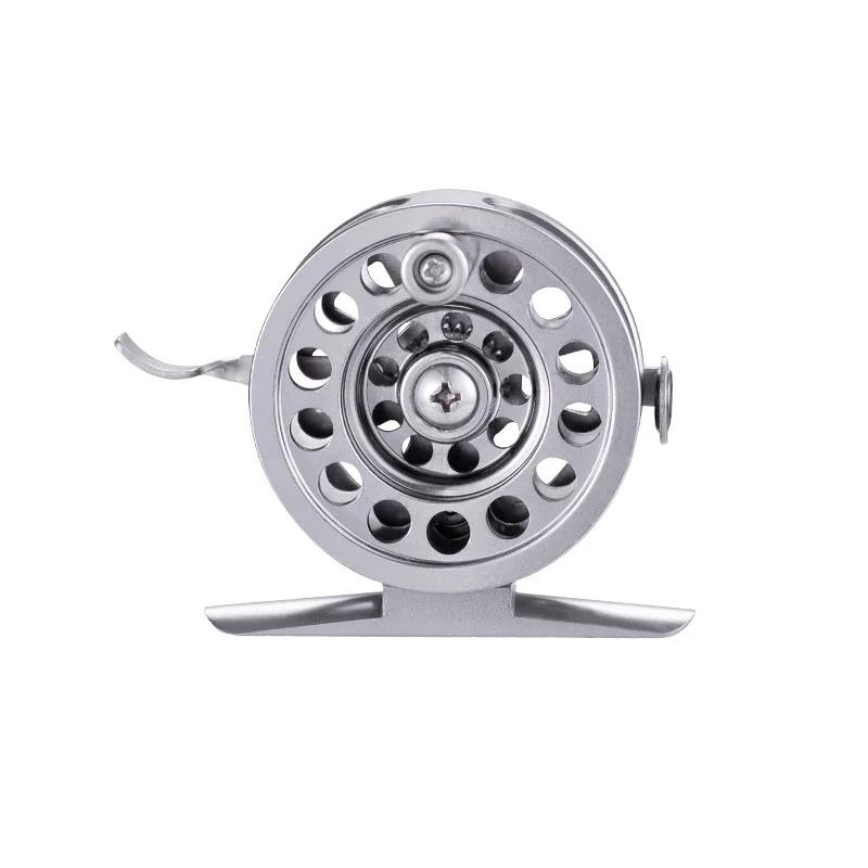 

Chinese all metal ultra light front tyre relief force right handle ice winter fly fishing reel, Grey