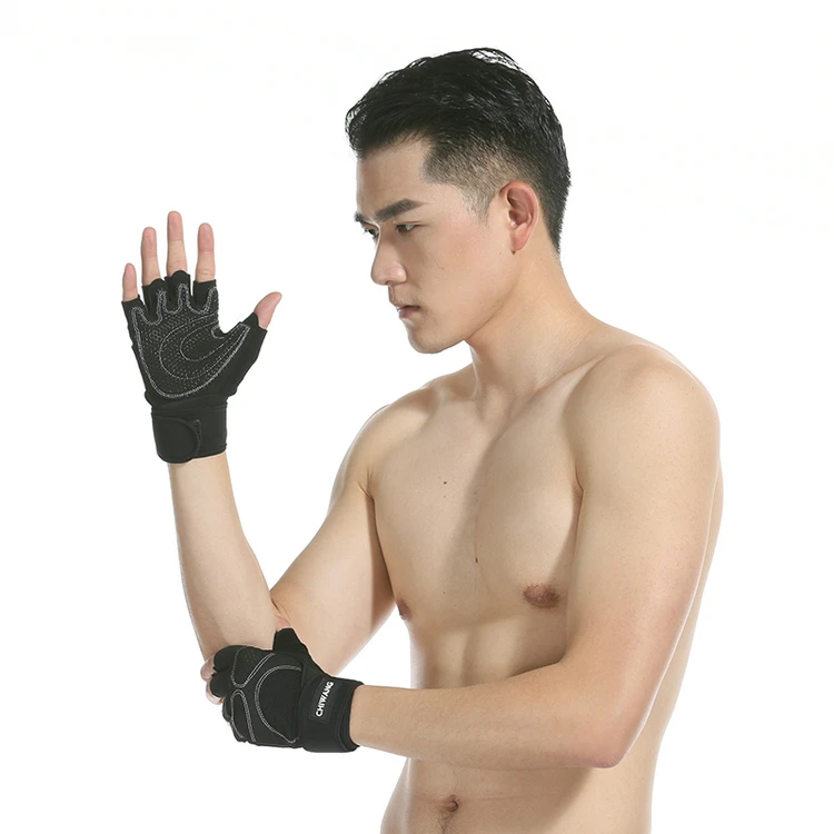 

Anti-slip gym weightlifting gloves men sports fitness gloves with wrist support