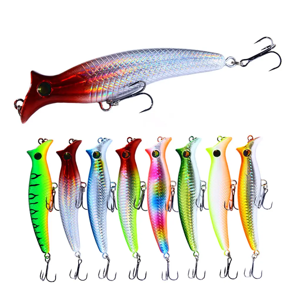 

12.5cm 20g Popper Fishing Lure Wobbler Artificial Hard Baits Popper for Sea Bass Fishing Lures, 8 colors as pictures