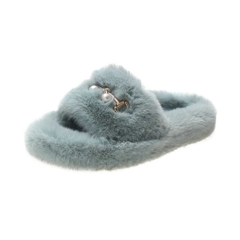 

Winter Home Women Slippers Ladies Cross Soft Plush Furry Female Indoor Slippers Women Warm Fluffy Fur Slippers