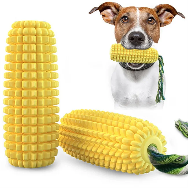 

Amazon Hot Selling Good Quality TPR Pet Toys Pet Vocal Toys Teeth Cleaning Dog Toy, Yellow/blue/green/brown/corn