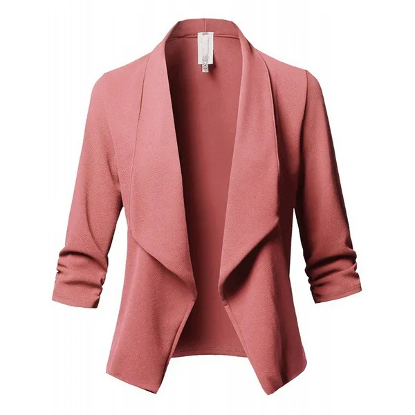 

2019 New Autumn Casual Female Blouse Jackets Women Slim Short Design Suit Jackets Office Ladies Blazer Coat, Customized color