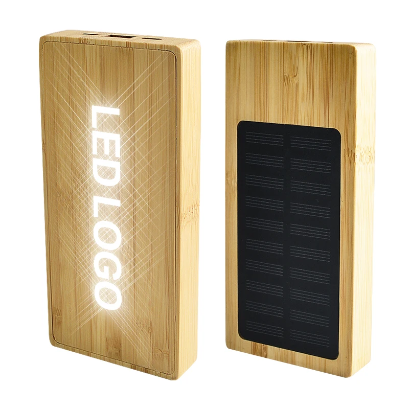 

Ecofriendly bamboo wooden led 10000 mah fashion pocket mini solar bamboo wood power bank powerbank