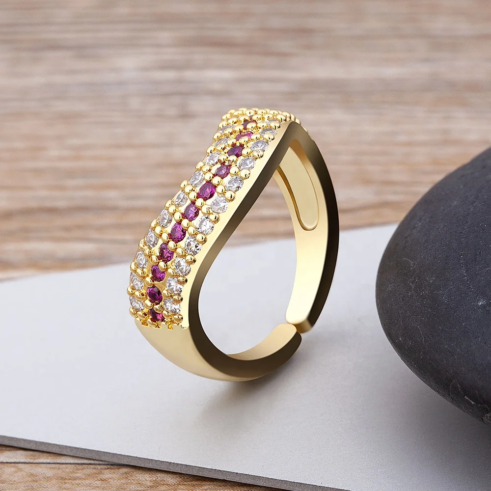 

2021 Romantic Gold Plated Custom Smart Ring Customized Jewelry Filled Wedding Band Rings Logo Gemstone Diamond Ring Women Lady