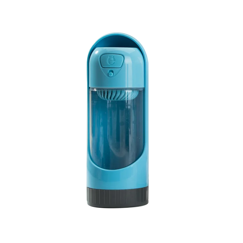 

Portable plastic pet dog water bottle 300ml drinking bowl with filter, Pink/blue/yellow/green