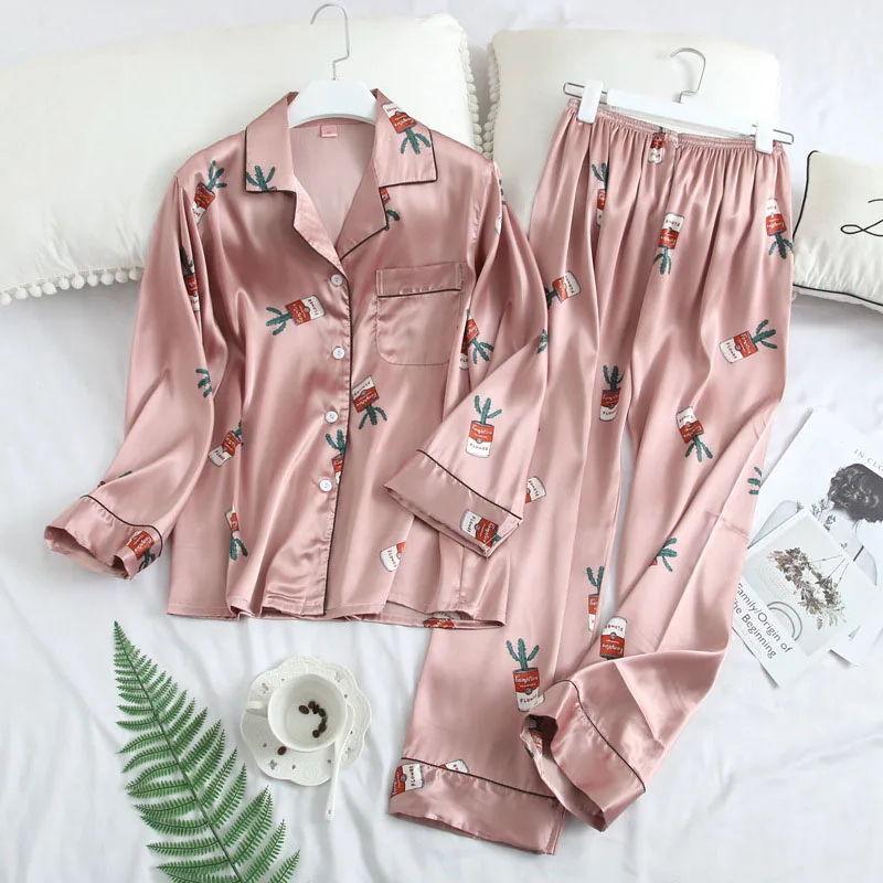 

HSZ QMX01 two pieces pajamas women sets girl comfortable sleepwear printed nightwear ladies home wear costom