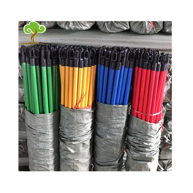 

Competitive price ribbed pvc coated wooden broom stick, Customizable